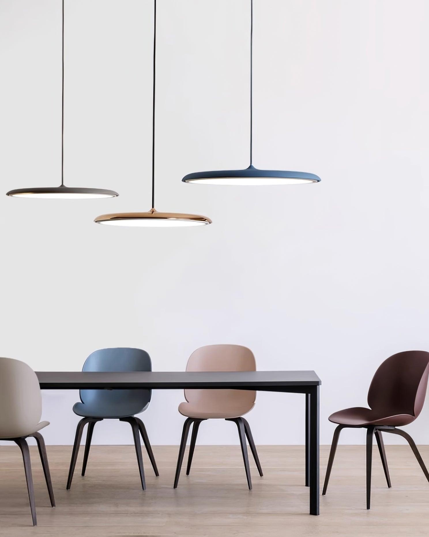 Modern Metal Saucer Pendant Light – Slim Design with LED Lighting M45