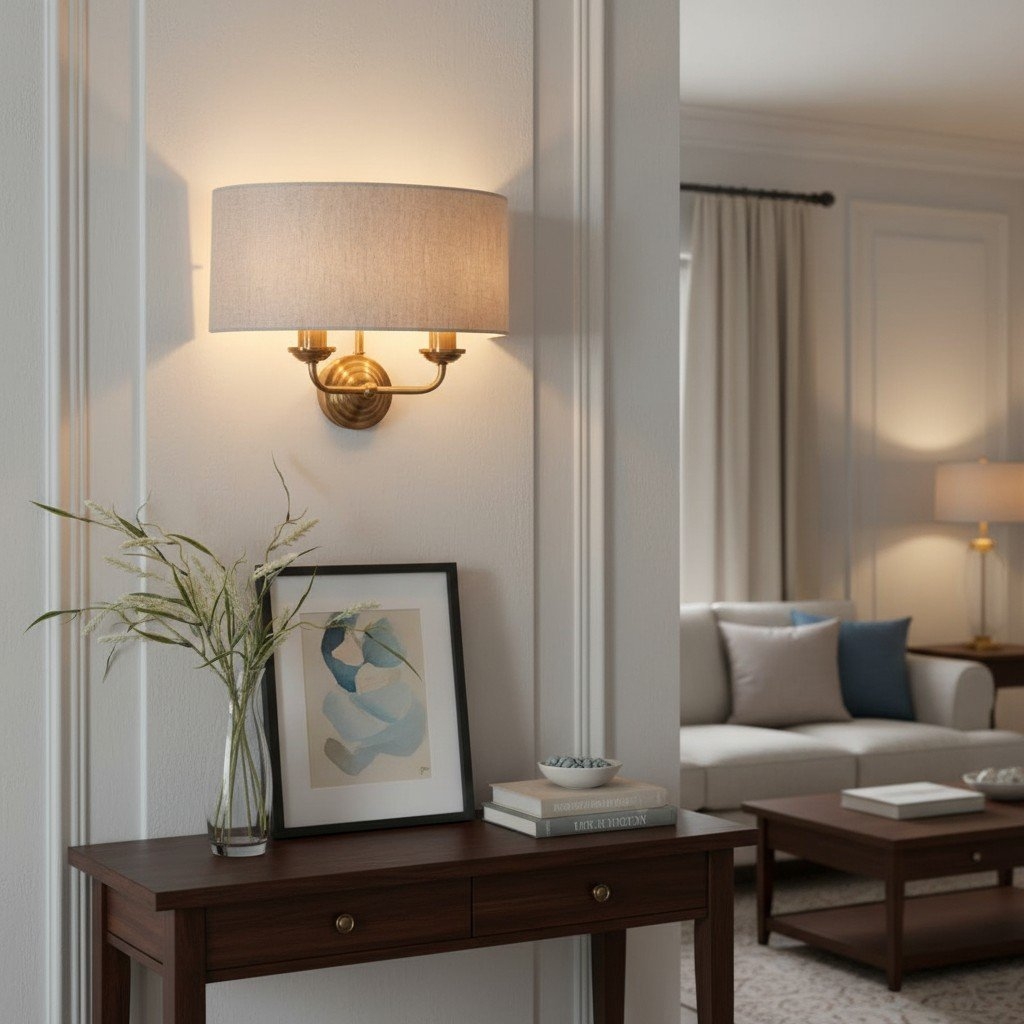 Tela Classic Wall Sconce - Elegant Fabric Shade with Metal Finish T654
