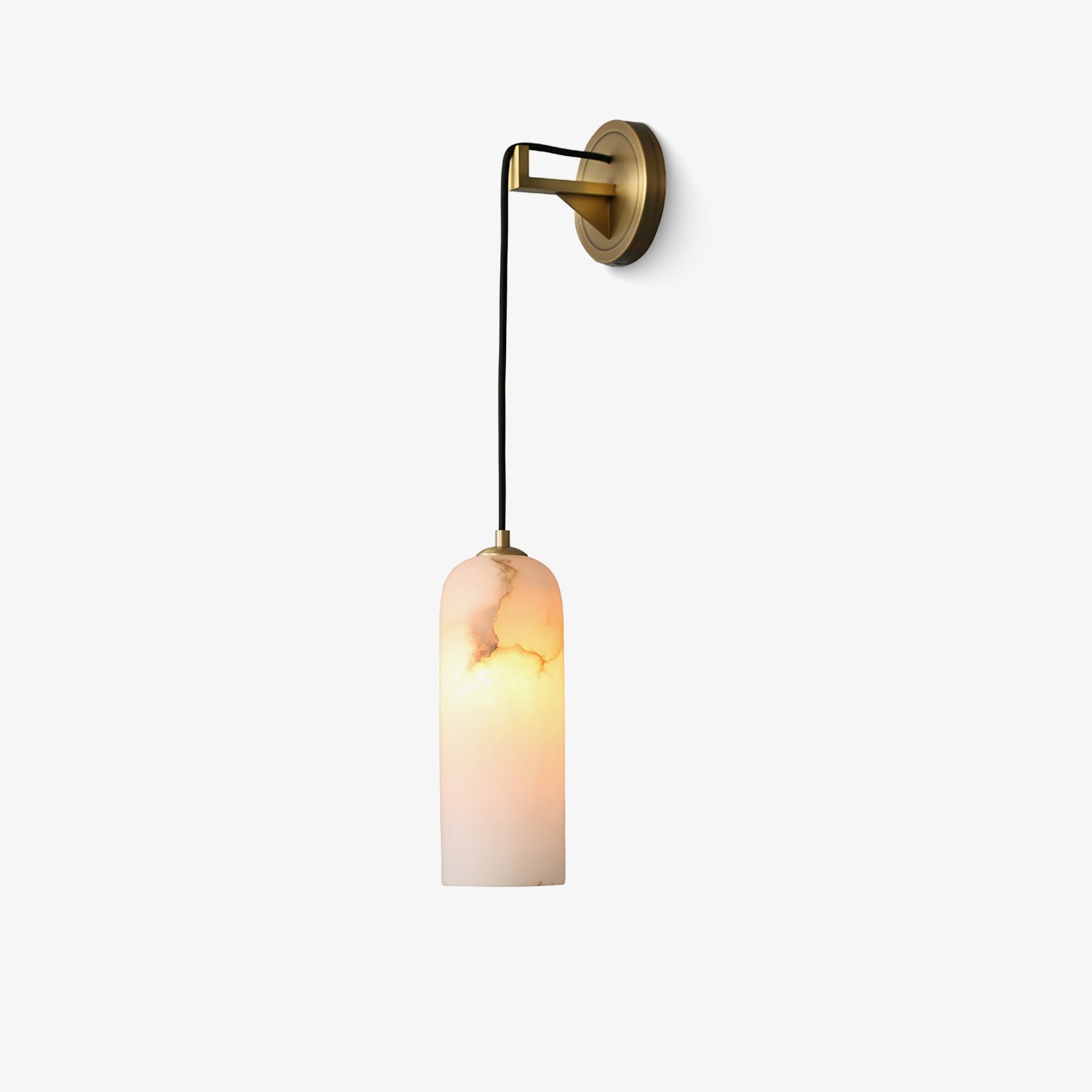 Modern Minimalist Copper Natural Marble Adjustable Wire Wall Lamp M346