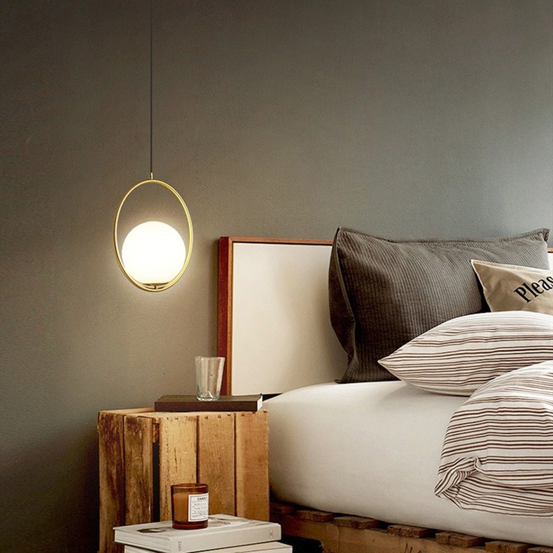 Halozen Pendant Lamp - Elegant Metal and Glass Pendant for Living Room
