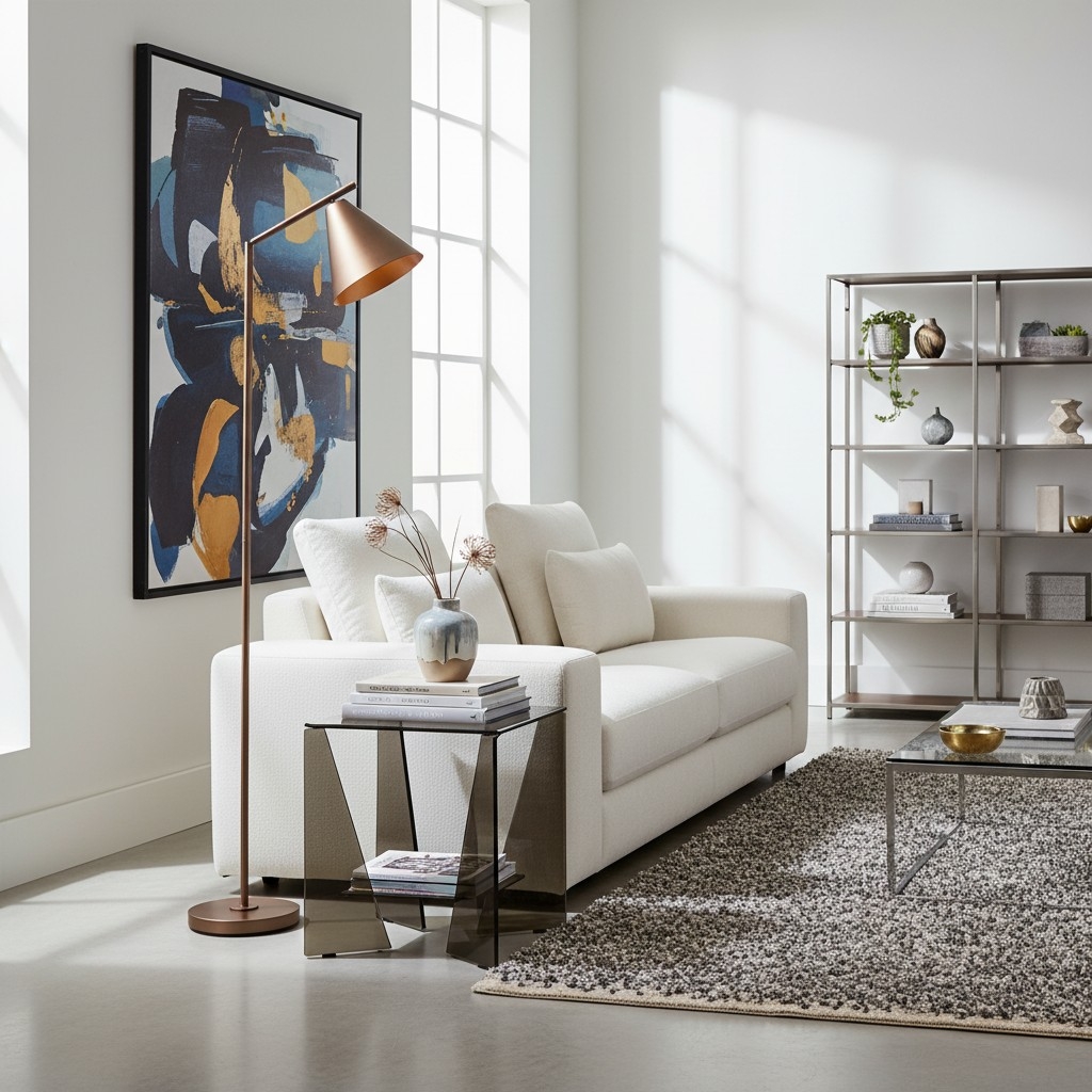 Oricone Modern Floor Task Lamp with Adjustable Arm - Cape Style Reading Light T998
