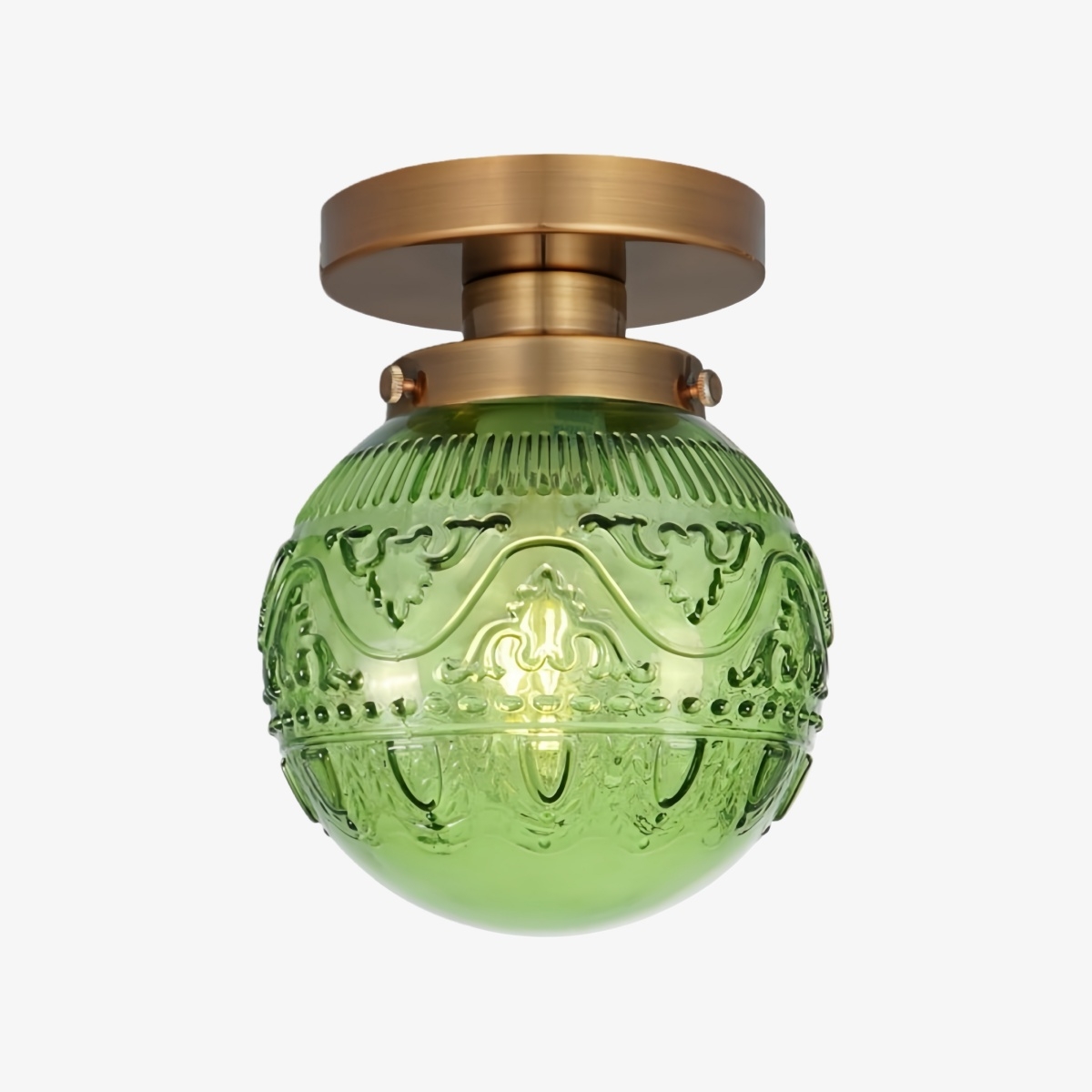 Naveliro Globe Glass Semi Flush Ceiling Lamp - Timeless Retro Bedroom Lighting T1082