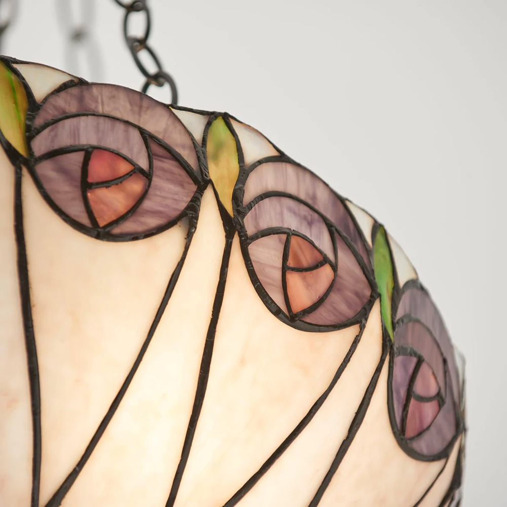 TF Hutchinson Tiffany Pendant - Inverted Art Glass Adjustable Ceiling Light for Home T903