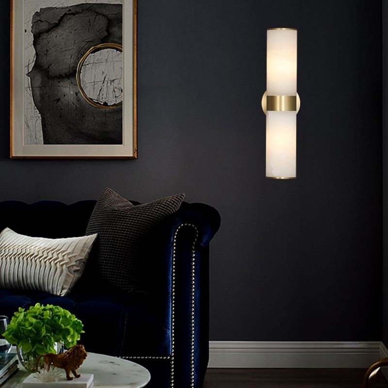 Modern Double Head Metal Brass Stone Vanity Wall Lamp M67