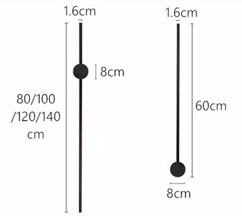 Industrial Modern Black Linear LED Wall Lights S114