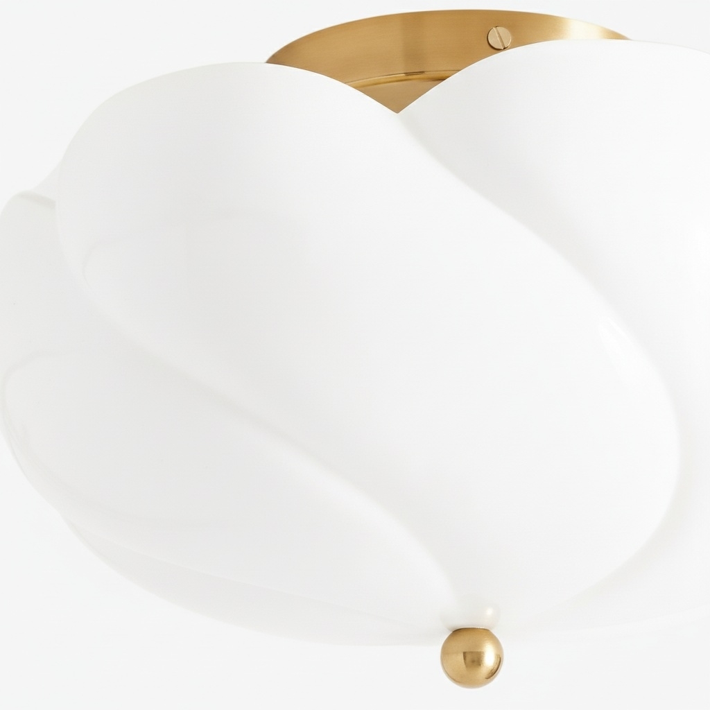 Modo Ceiling Light - Minimalist Glass Shade with Sleek Brass Frame for Dining Room or Office T729