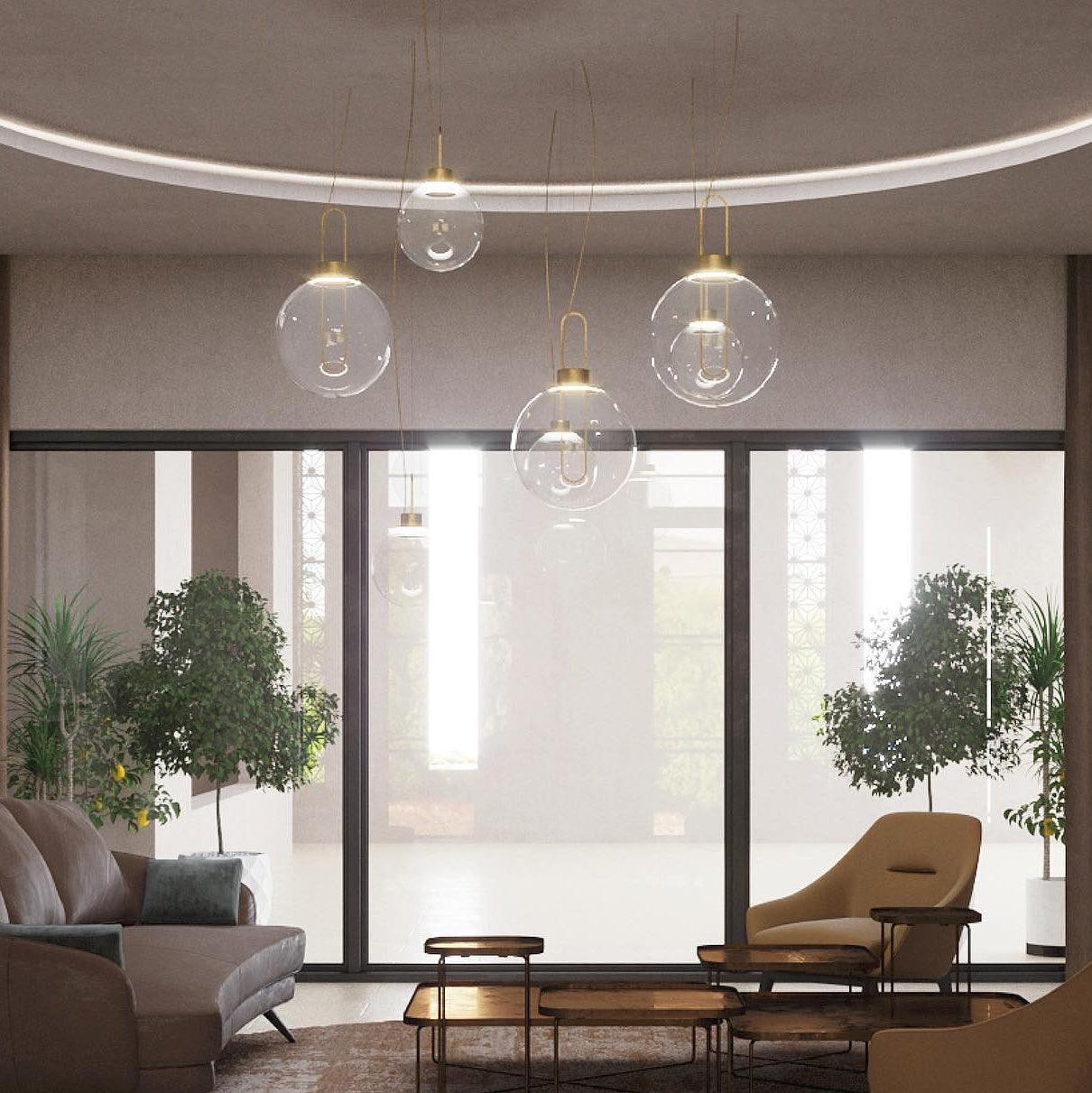 Clear Glass Orb Style Pendant Lamp M524