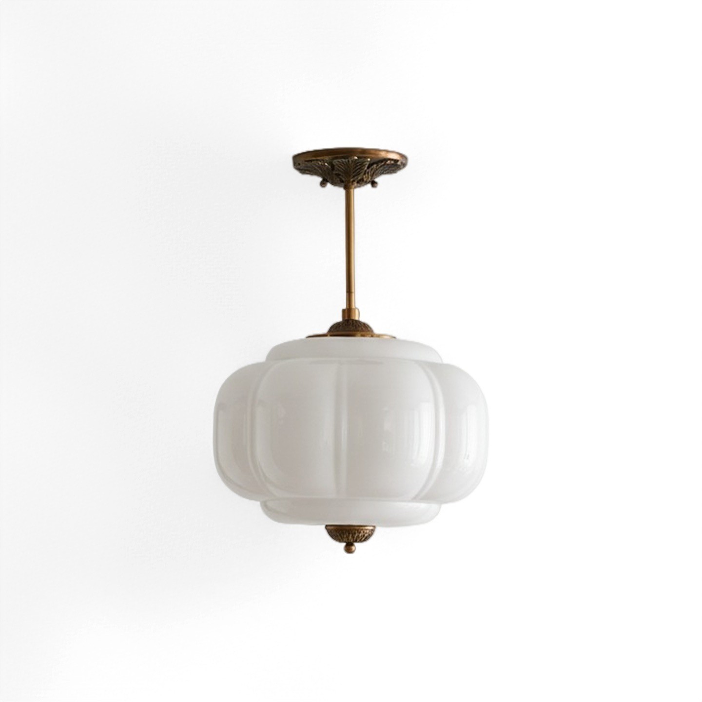 Eloise Vintage Glass Pendant Light - Elegant Design Semi-Flush Mount Light G53