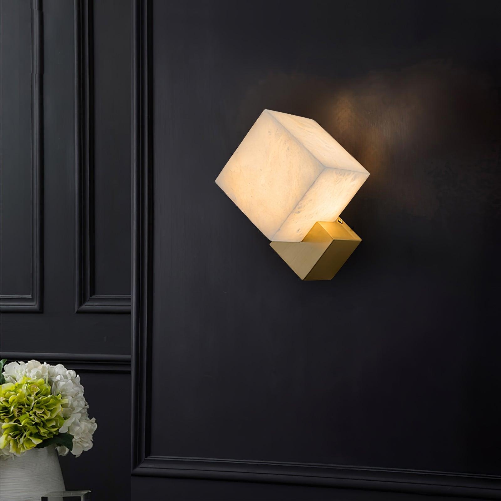 Block Alabaster Wall Sconce T1611