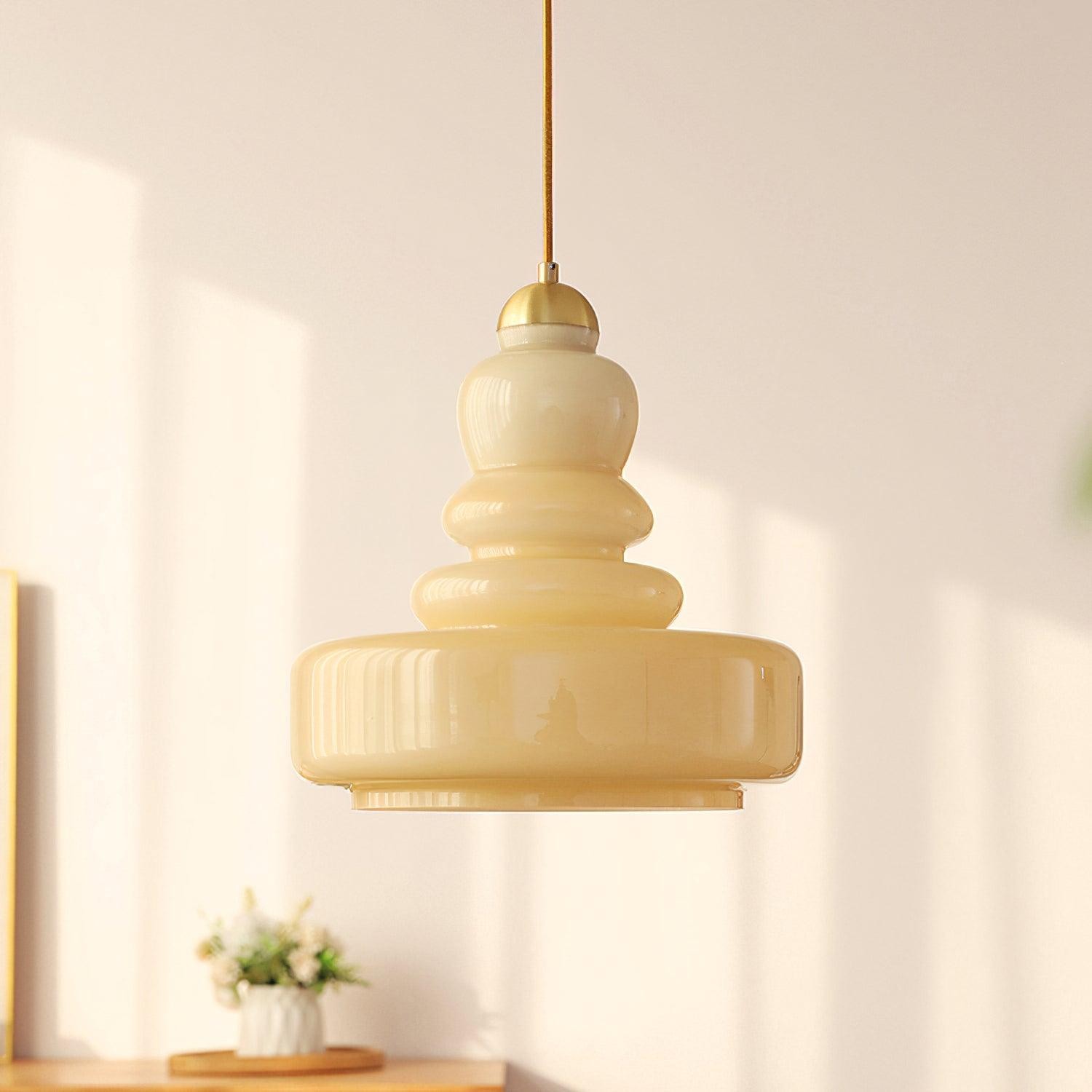 Bauhaus Vintage Cream Glass Pendant Lamp S174