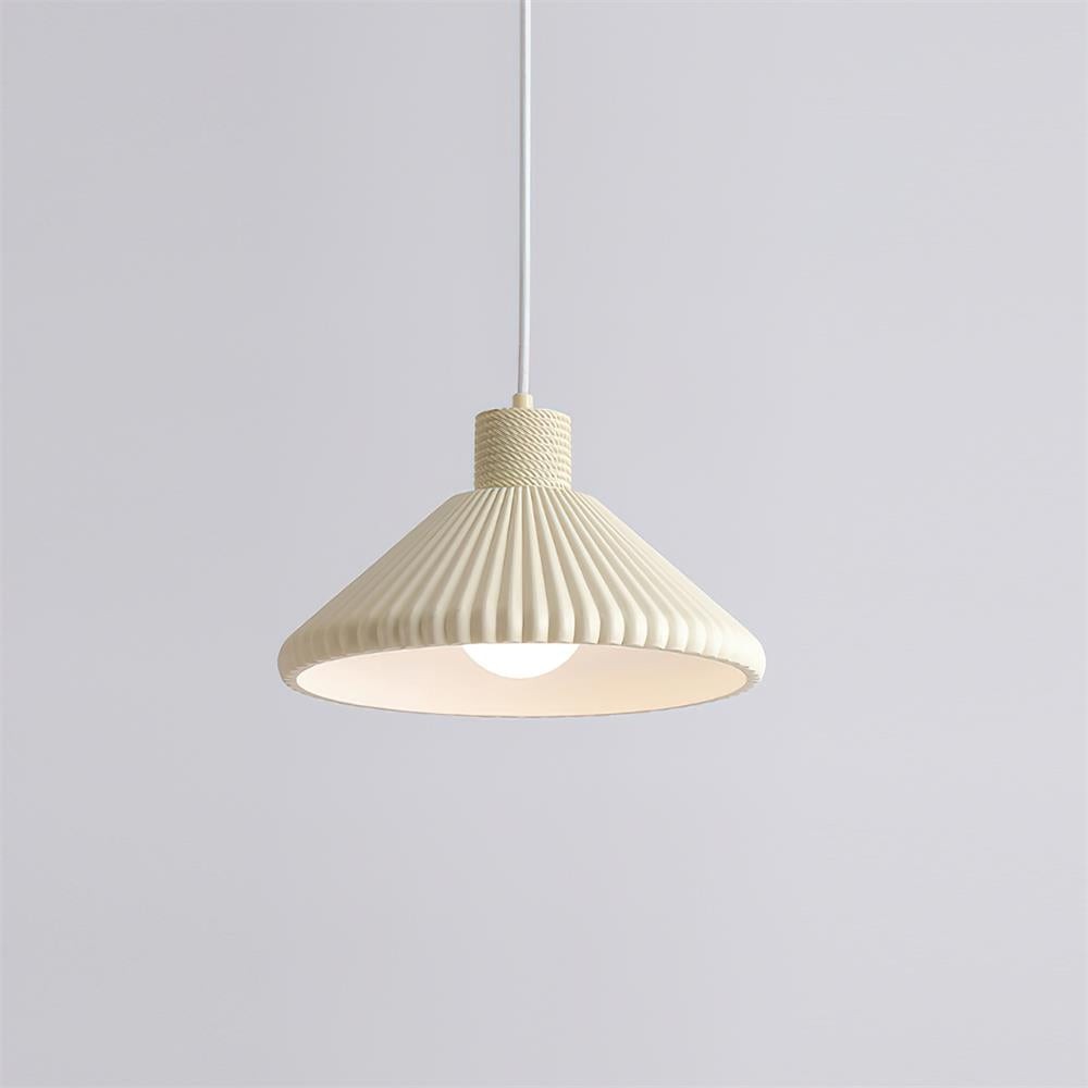 Cream Style Cone Striped Pendant Lamp M229