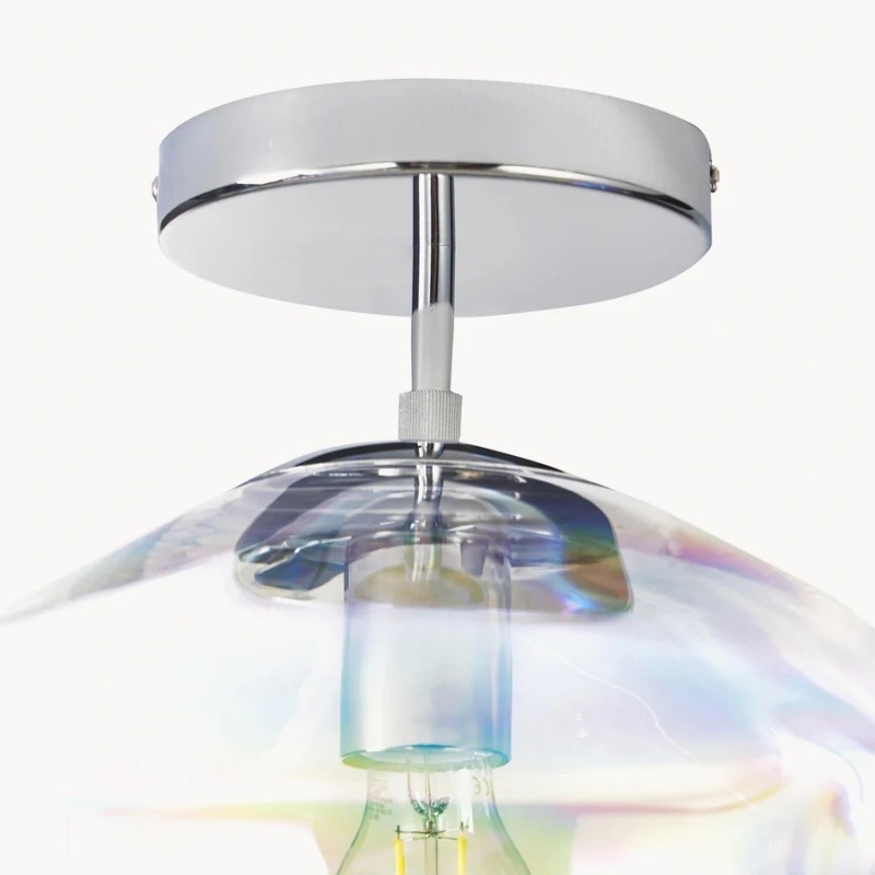 Glissora Reflective Glass Semi-Flush Ceiling Lamp - Sculptural Design Versatile Finish for Hallways Dining T799