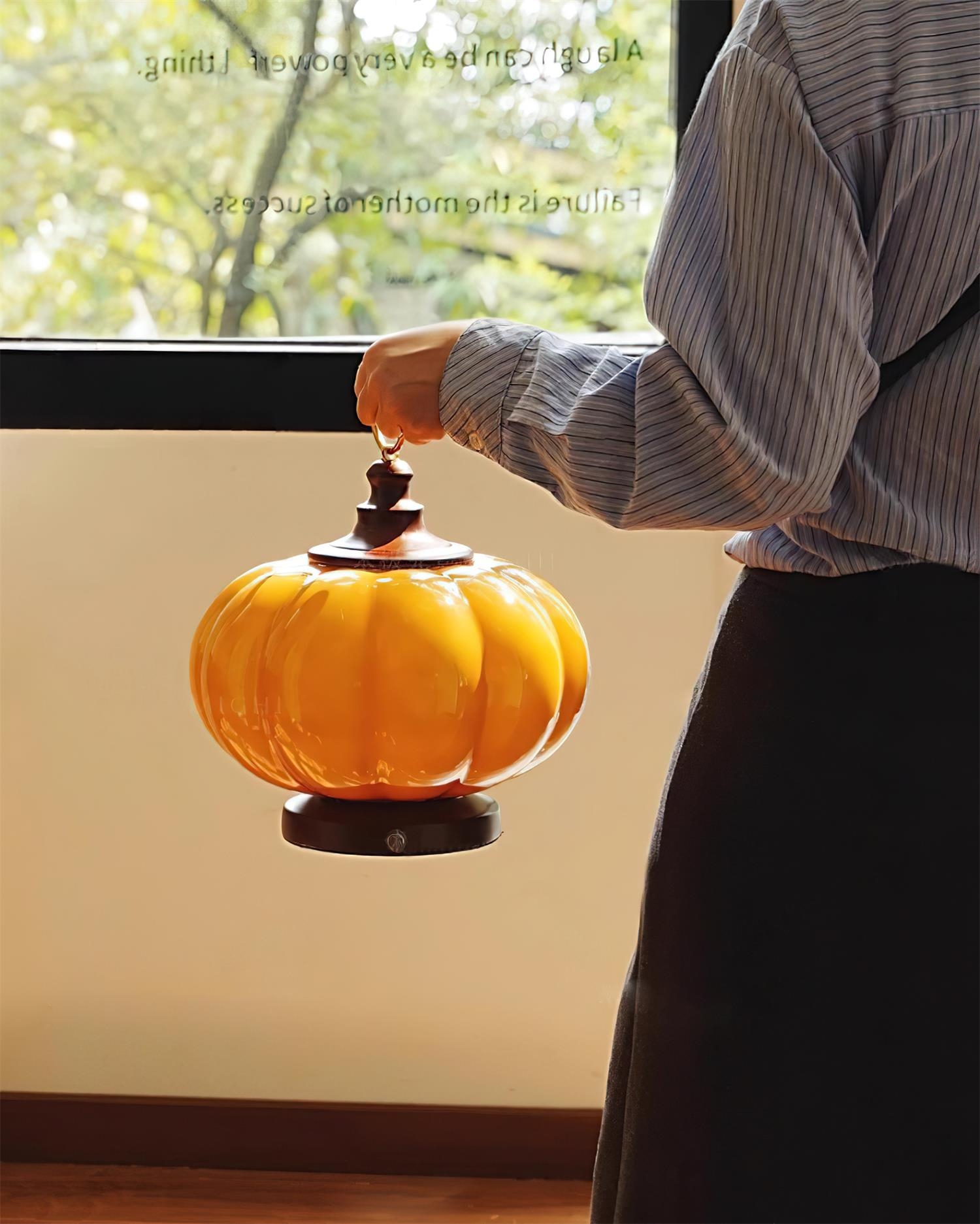 Pumpkin Glass Table Lamp T1374