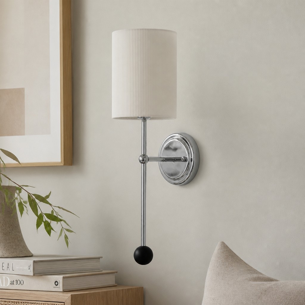 Cumoris Pleated Wall Lamp - French Inspired Bedside and Living Room Accent Light T2259