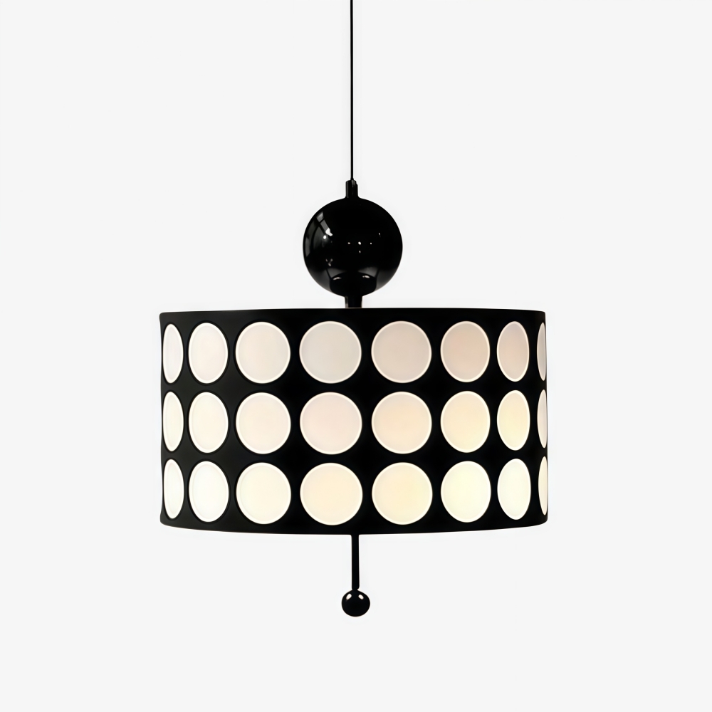 Dotrelia Geometric Lattice Pendant Lamp - Modern Leather Shade for Dining Room T1175