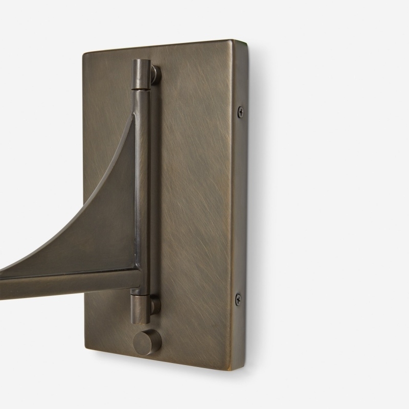 Lumarys Swing-Arm Sconce - Sculptural Linen Shade Wall Lamp in Organic Style for Living or Bedroom T695
