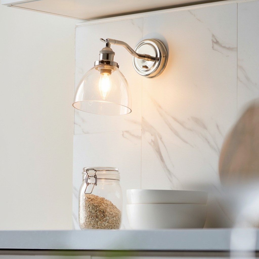 Novera Wall Light Collection - Glass Shade Finishes in Brass Silver Nickel Copper – Residential and Boutique Hospitality T838