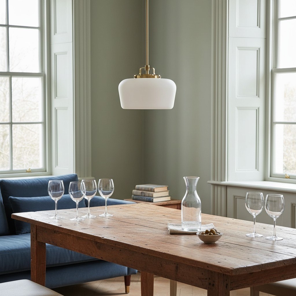 Lirra Opal Glass Pendant Light - Modern Adjustable Metal Drop for Kitchen and Dining T774