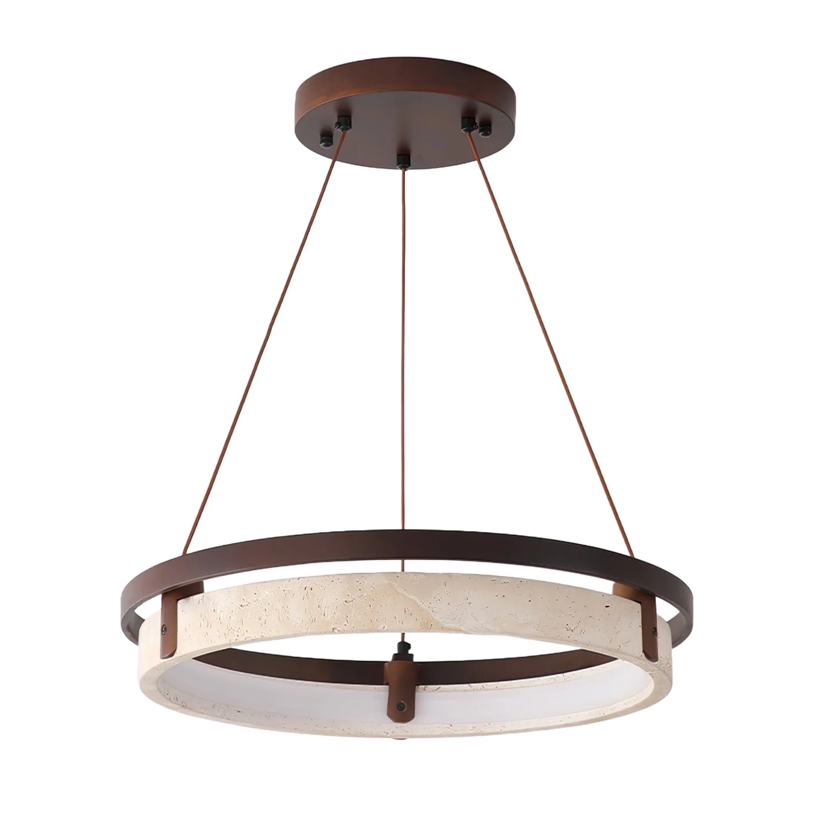 Contemporary Elegant Travertine Ring Pendant Light S288