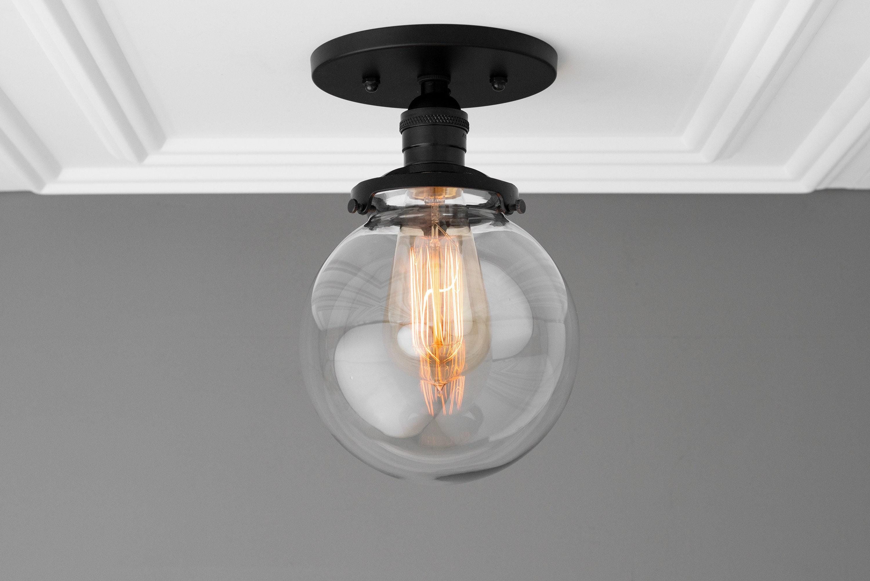 Glorica Glass Retro Globe Ceiling Light - Vintage Industrial Home Lighting T369
