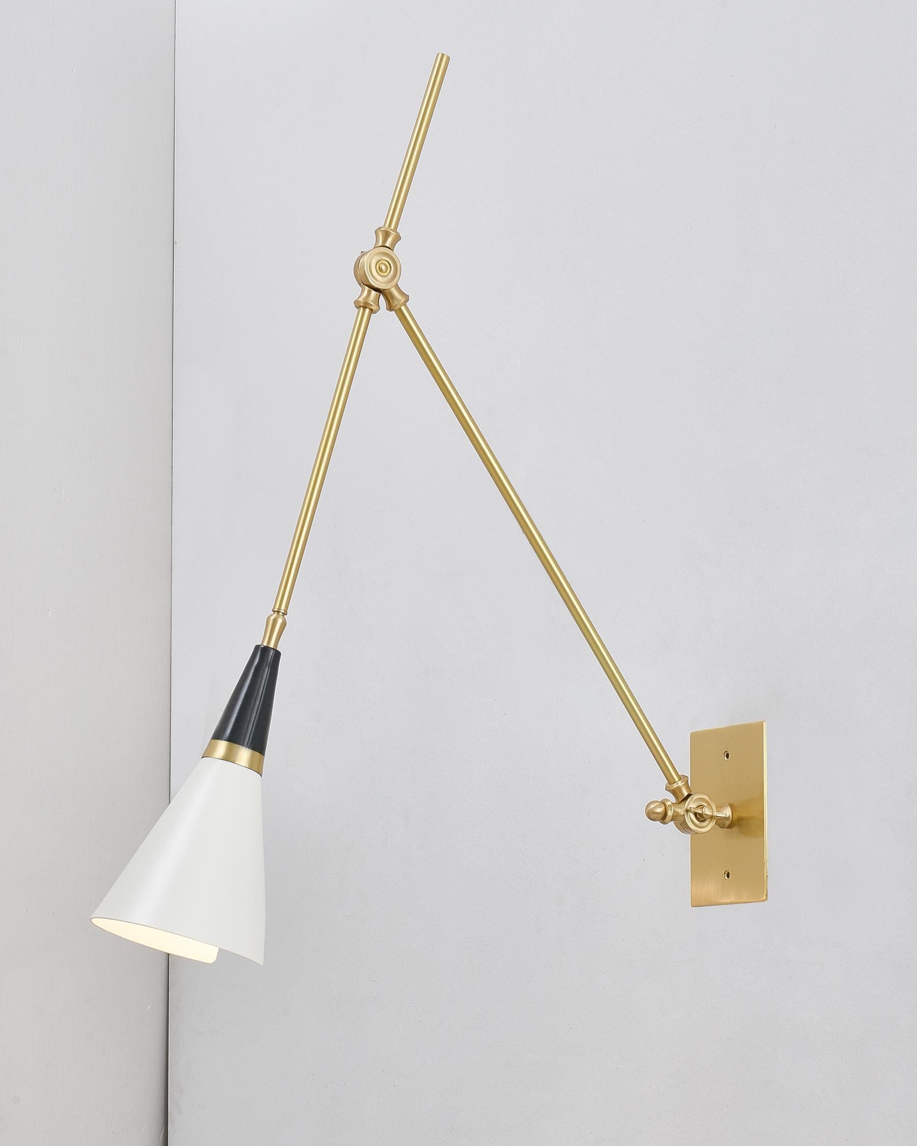 Vintage Metal Adjustable Swing Arm Wall Lamp G37