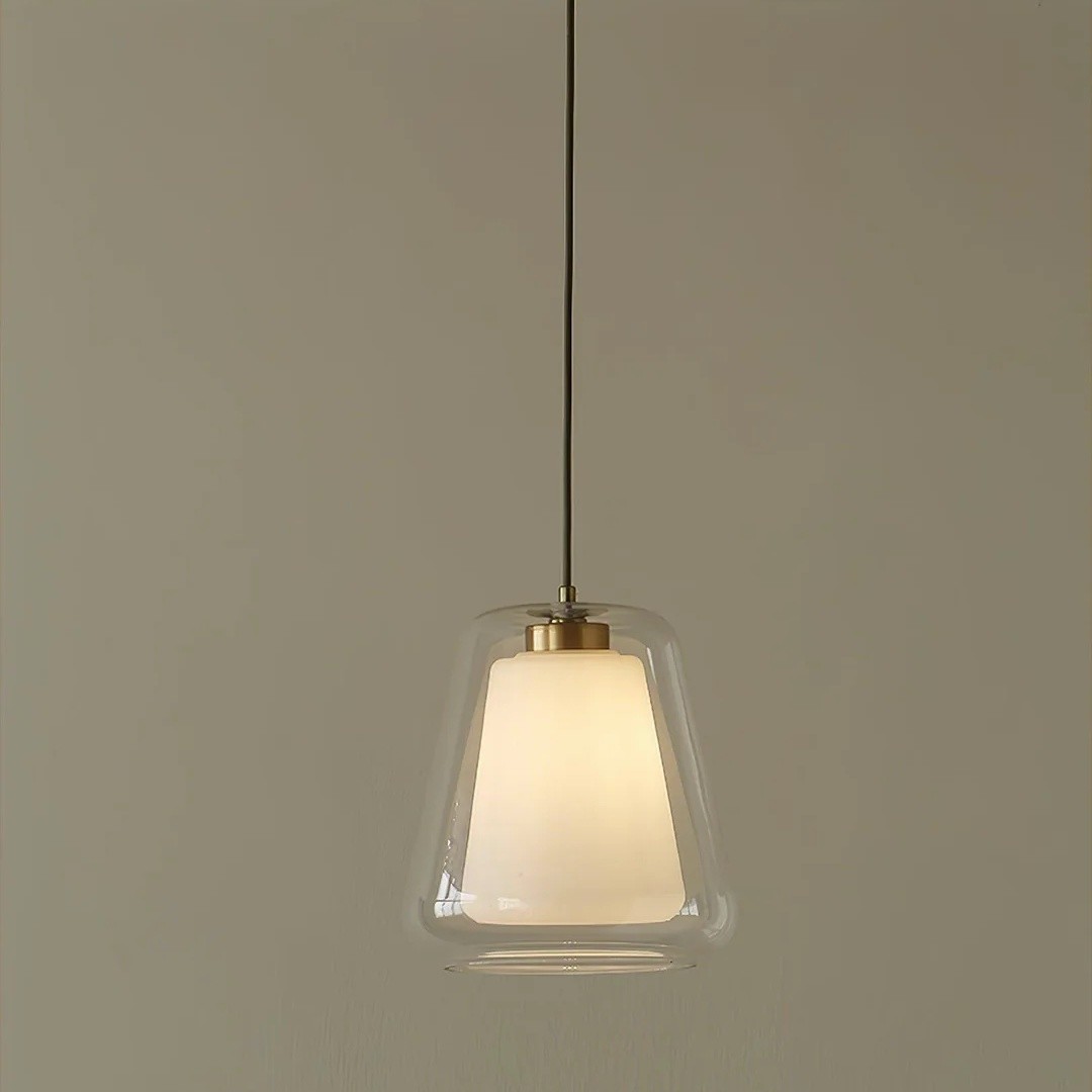 Modern Gold Pendant Light with Clear Glass Shade S221