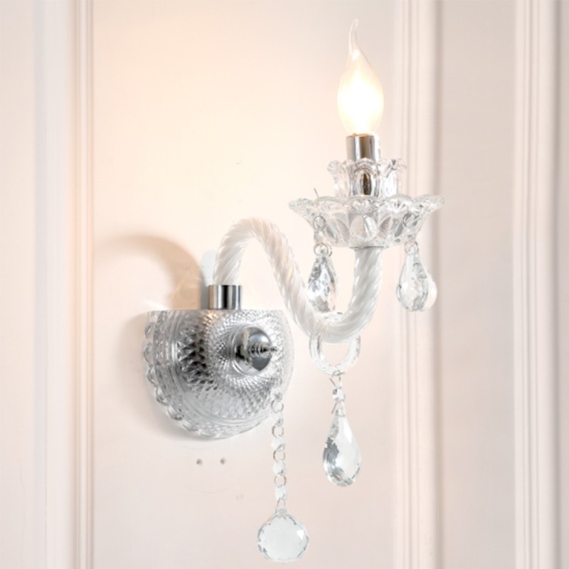 Candlestick Crystal Wall Light