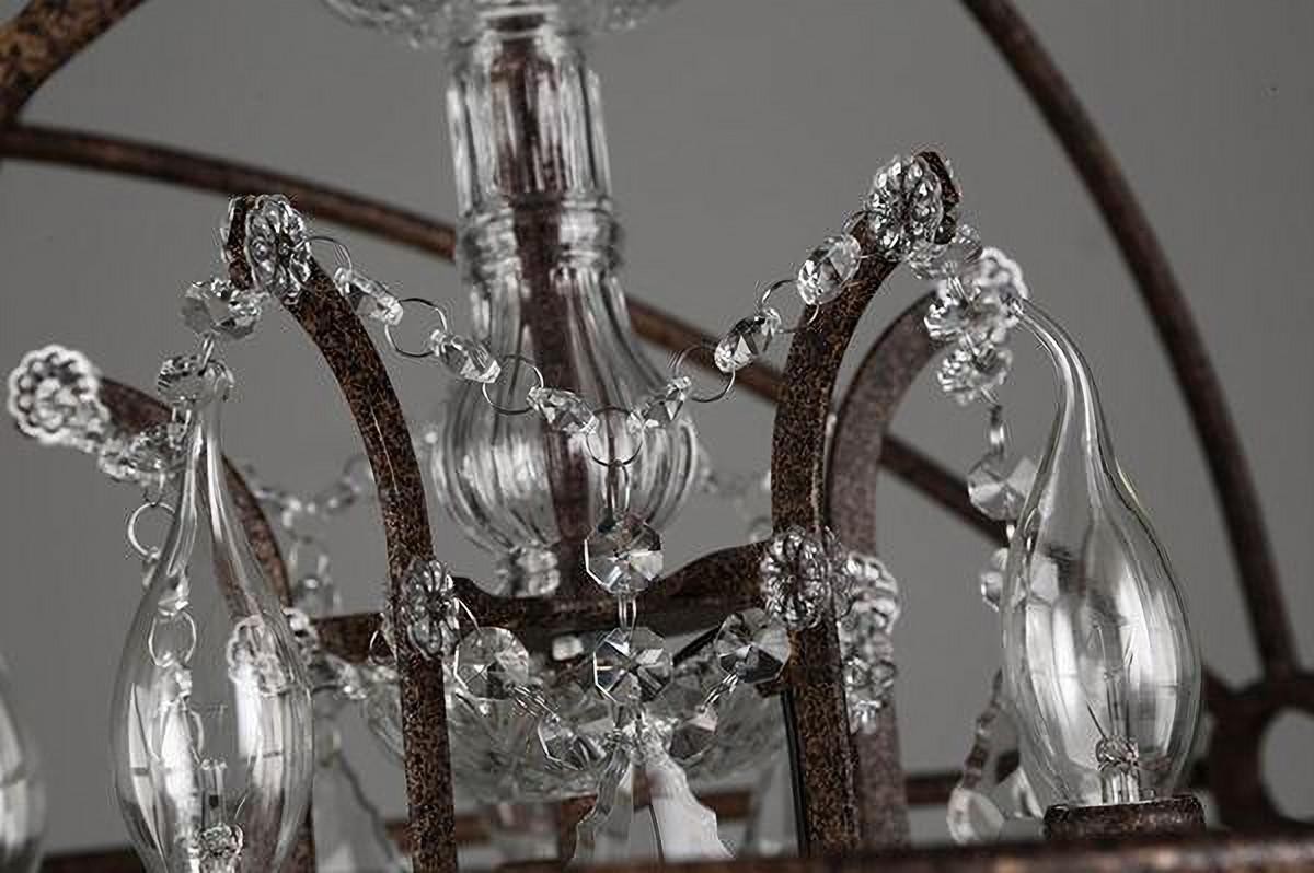 Retro Rust Iron Cage chandelier