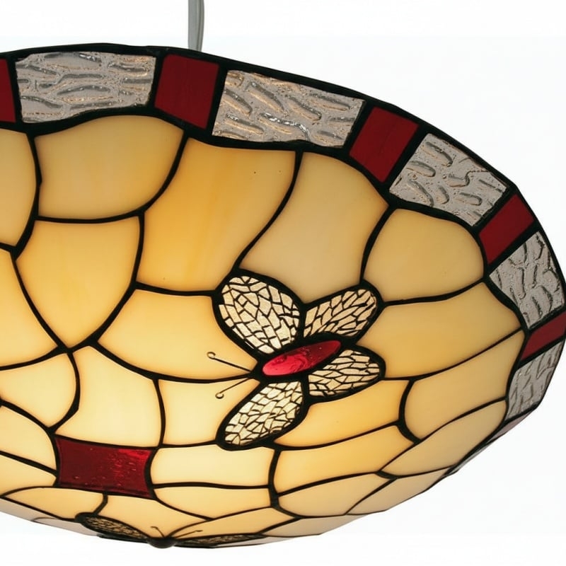 TF Butterfly Pendant Lamp - Decorative Stained Glass Pendant Light for Bedroom or Entryway T832