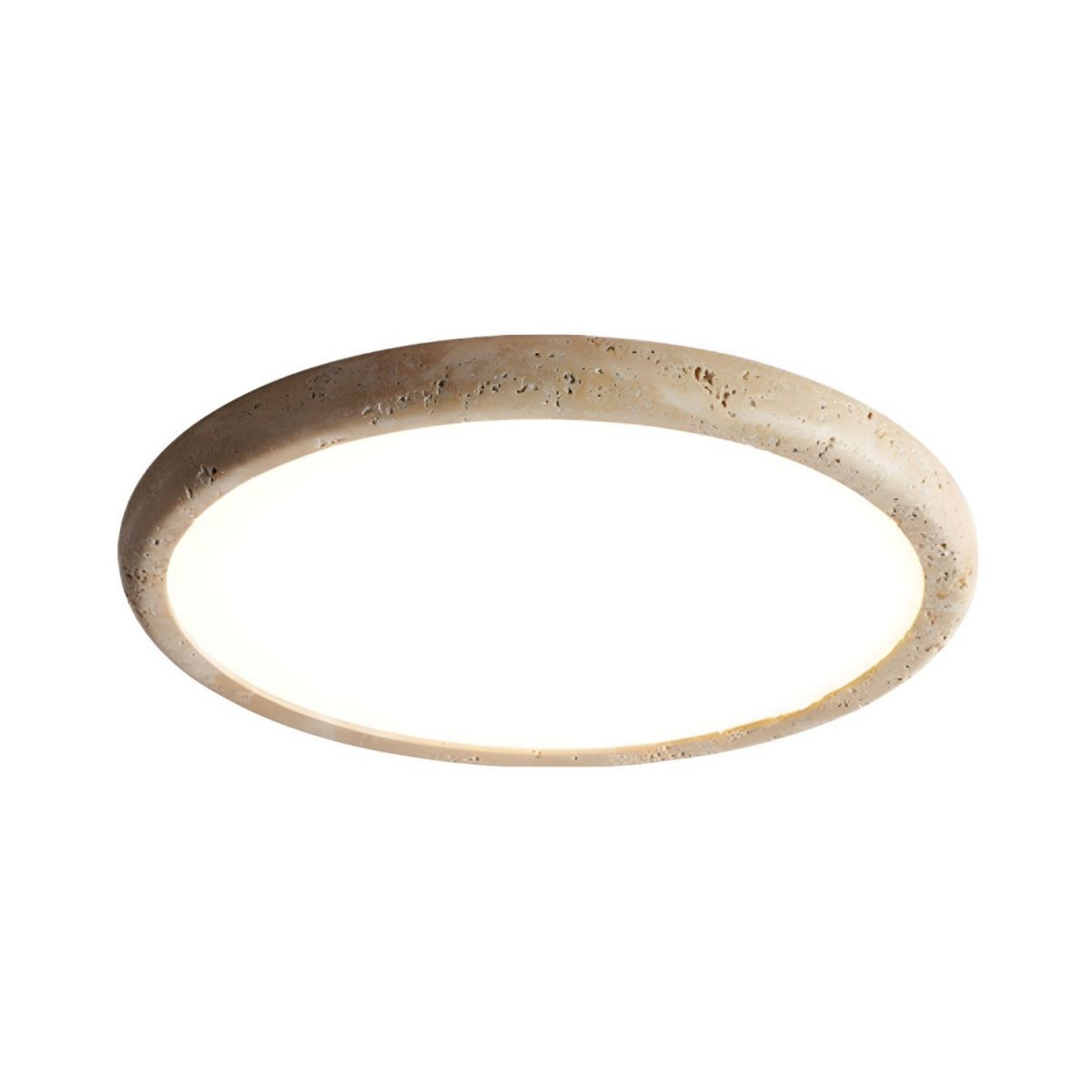 Travertine Disc Flush Mount Ceiling Light - Minimalist Design  Lighting S289