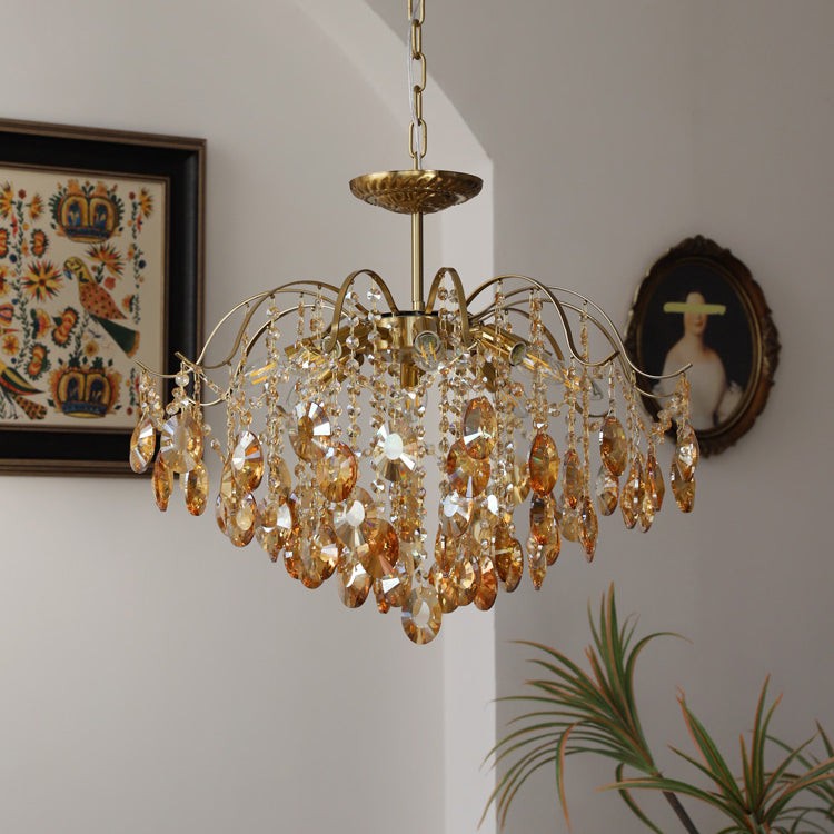 Vintage Sumptuous Teardrop Crystal Chandelier T258