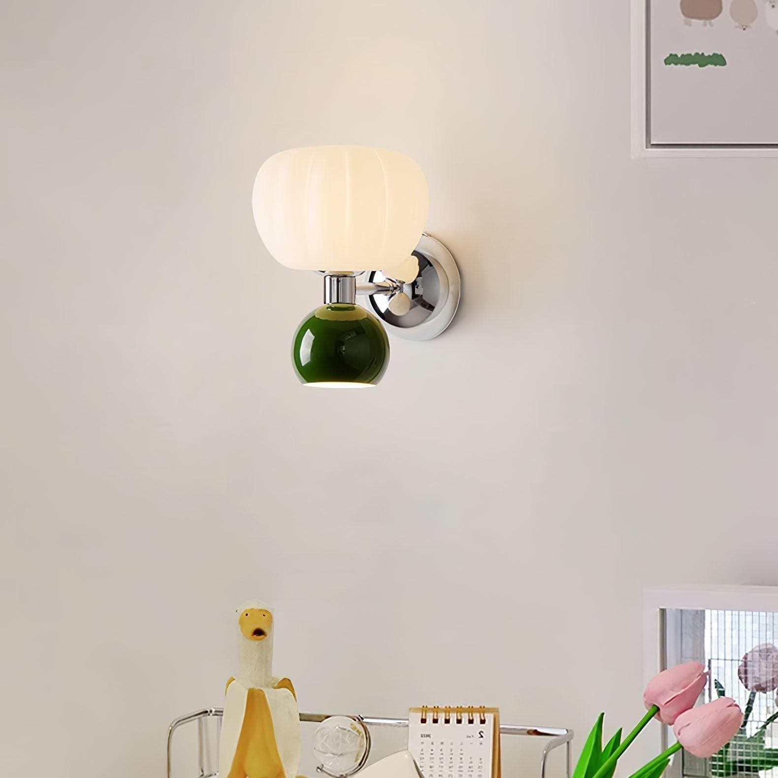 Cream Style Bedroom Bedside Pumpkin Wall Sconce M437
