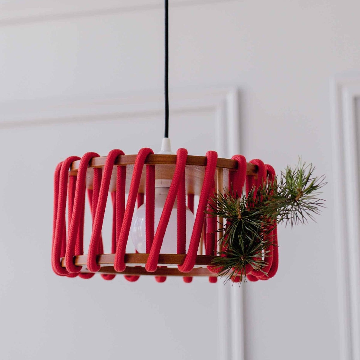 Macaron Rope-wrapped Wooden Pendant Lamp S179