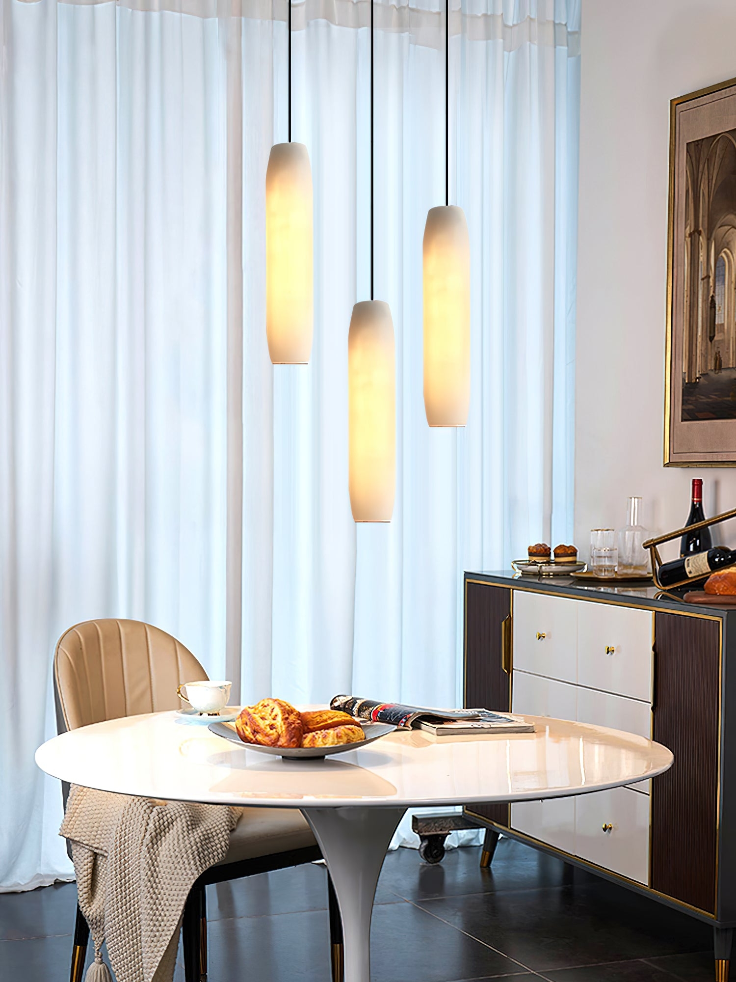 Alabaster Flute Pendant Light T1660