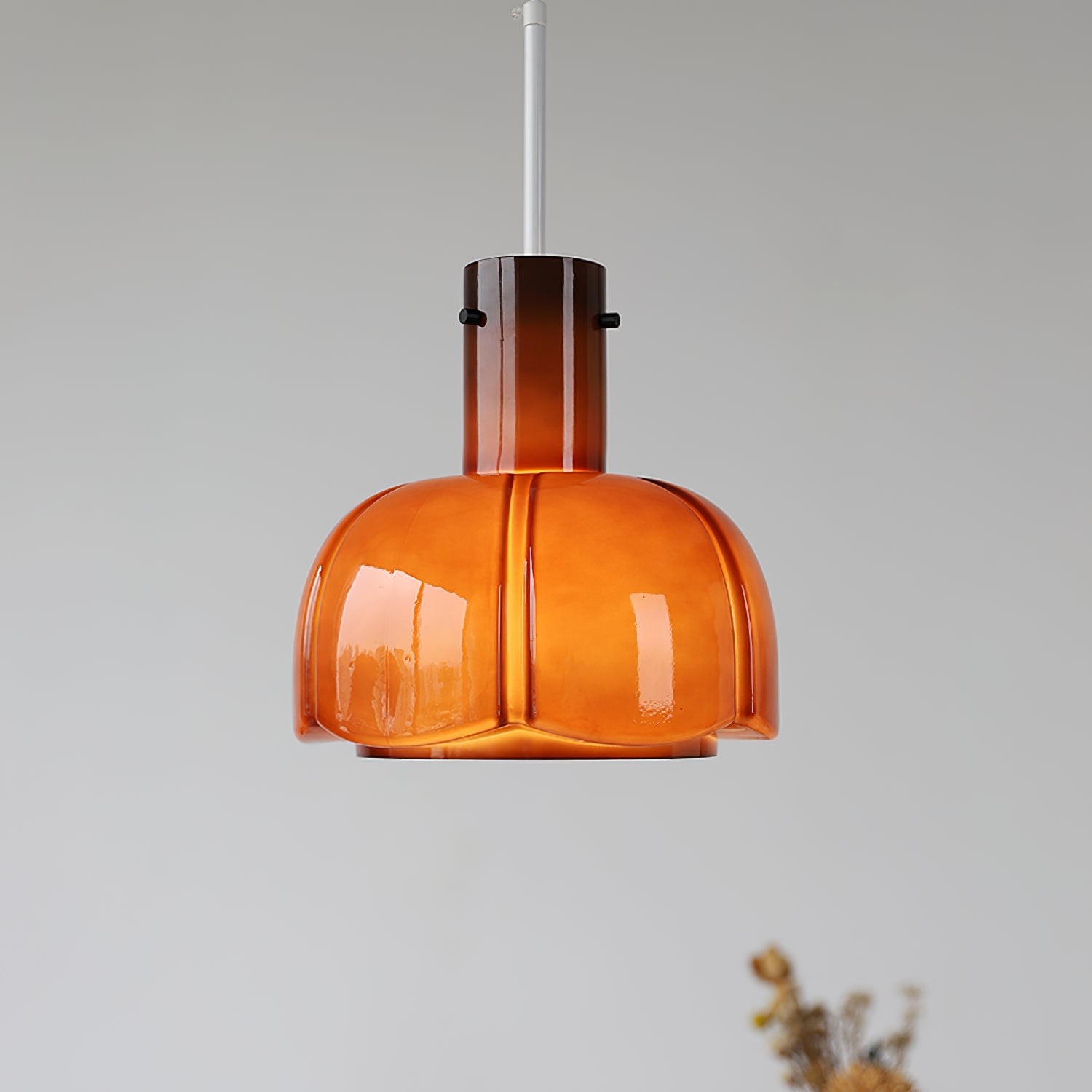 French Pastoral Style Petal Glass Pendant Light M23
