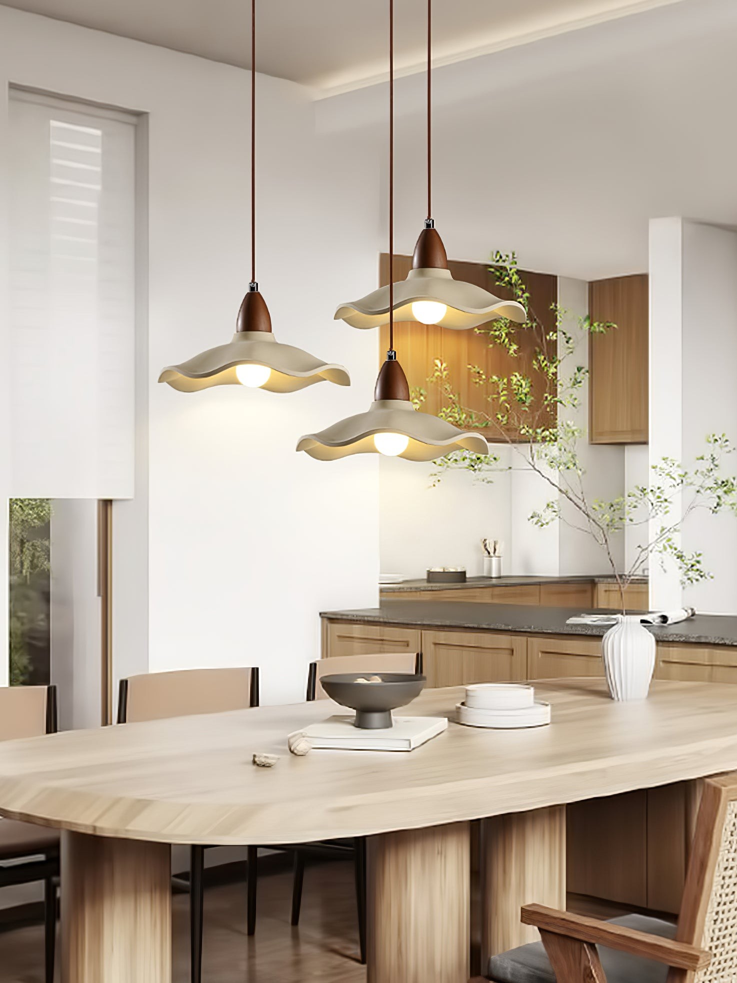 Japanese Wabi-Sabi Style Cement Wave Pendant Lamp M565