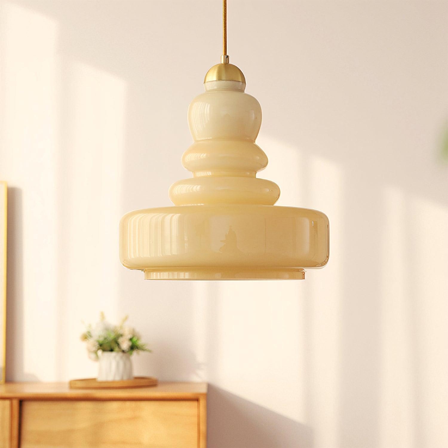 Bauhaus Vintage Cream Glass Pendant Lamp S174