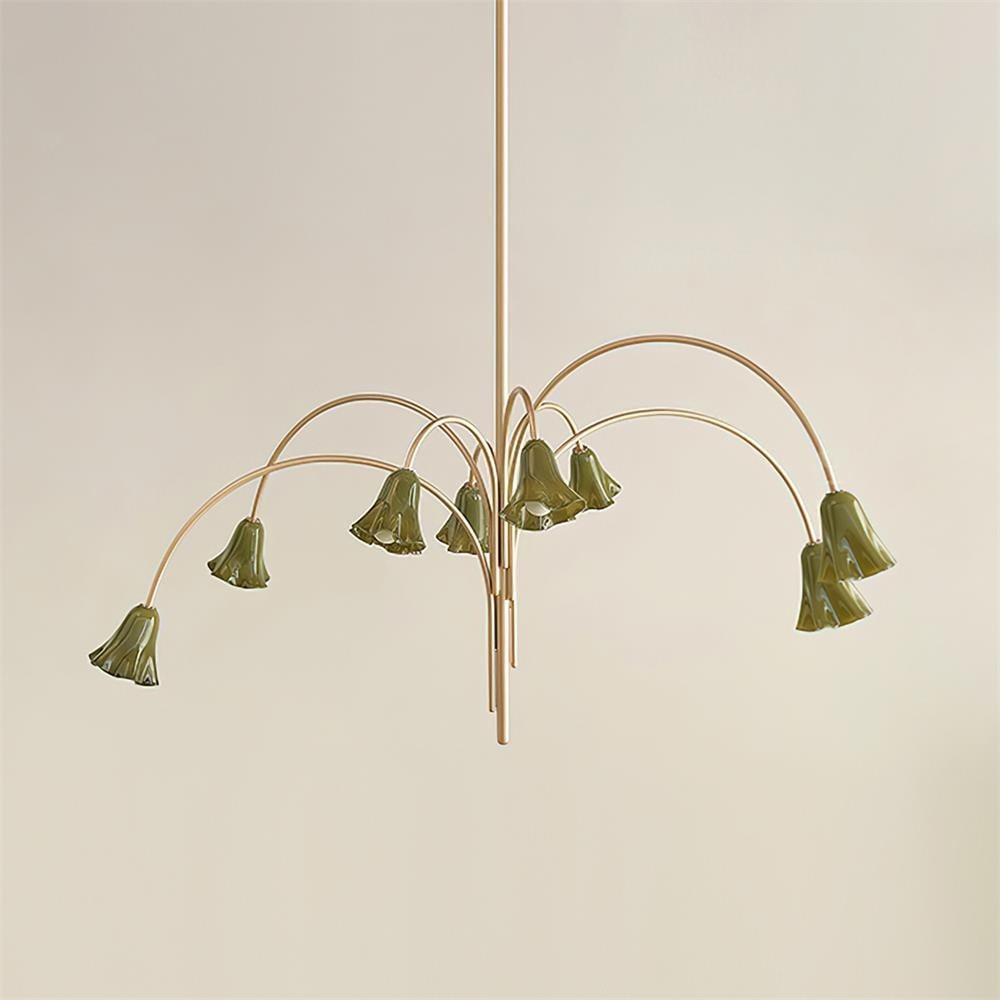 Bellina Lily Glass Flower Chandelier - Romantic Lighting for Interior T280