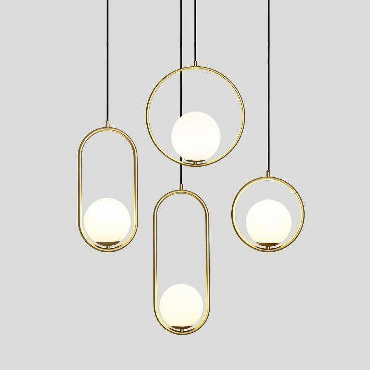 Halozen Pendant Lamp - Elegant Metal and Glass Pendant for Living Room