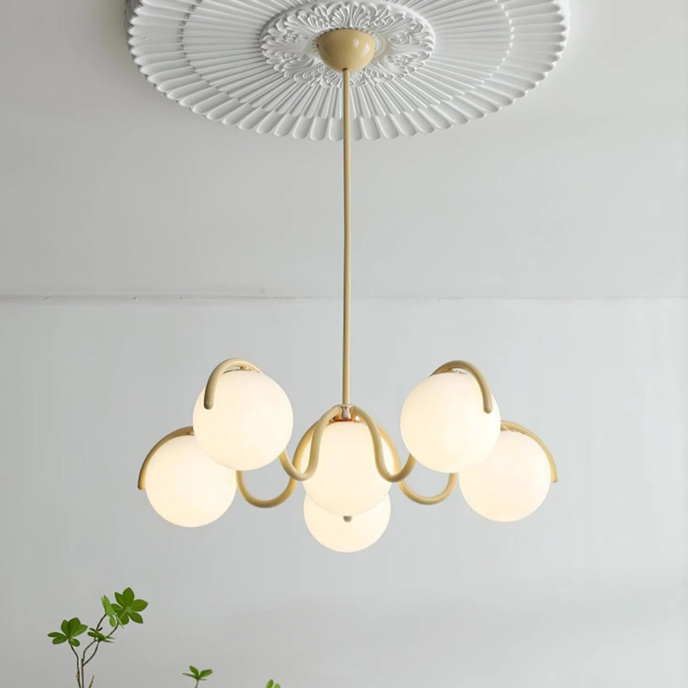 Sculptural Linear Chandelier with Elegant Flowing Silhouette S223