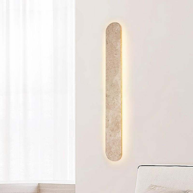 Waterproof LED Long Strip Travertine Wall Lamp - Japanese Style Minimalism S325
