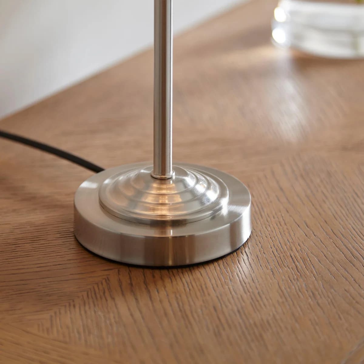 Tela 1‑Light and 3‑Light Table Lamp - Modern Linen & Metal for Bedside or Living Room T847