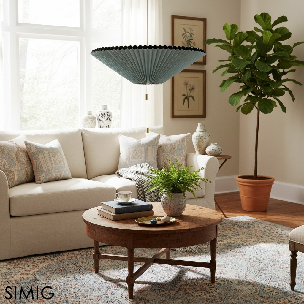 Méduse Pendant Light - Light Blue Papery Design for Modern Interiors