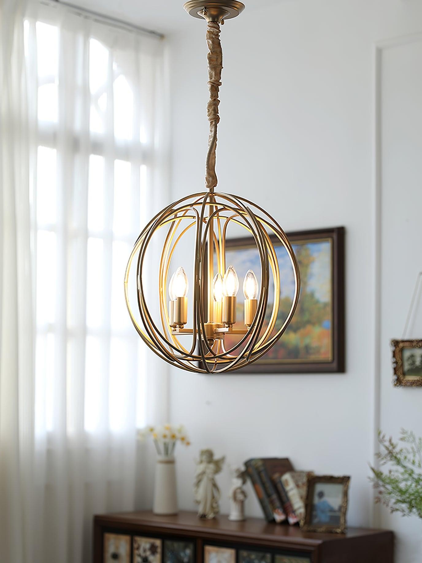 Hollow Metal Line Retro Pendant Light M526