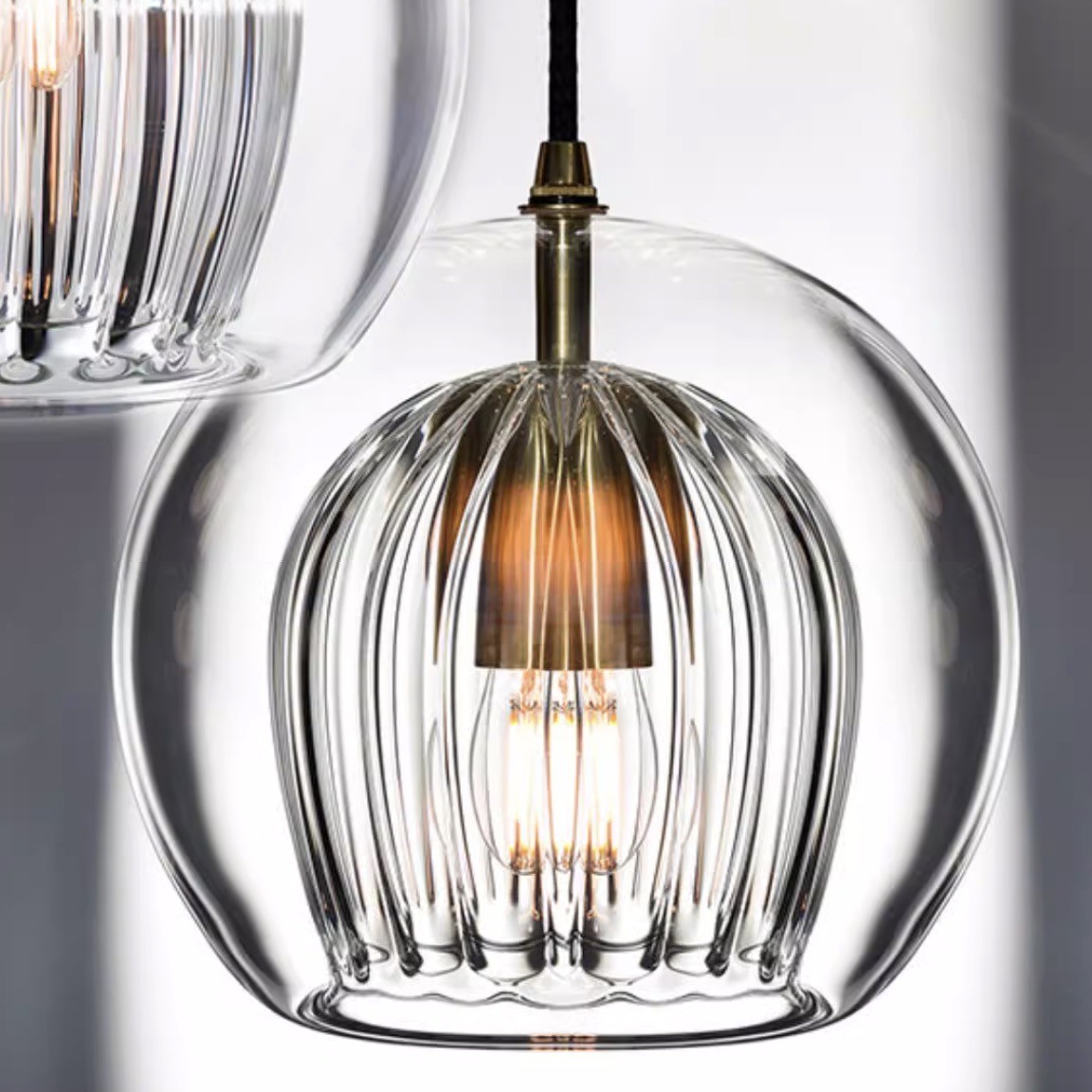 Modern Pleated Glass Pendant Light G49