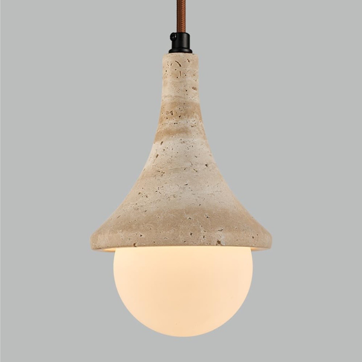 Natural Marble Pendant Light – Elegant Warm Glow Fixture S262