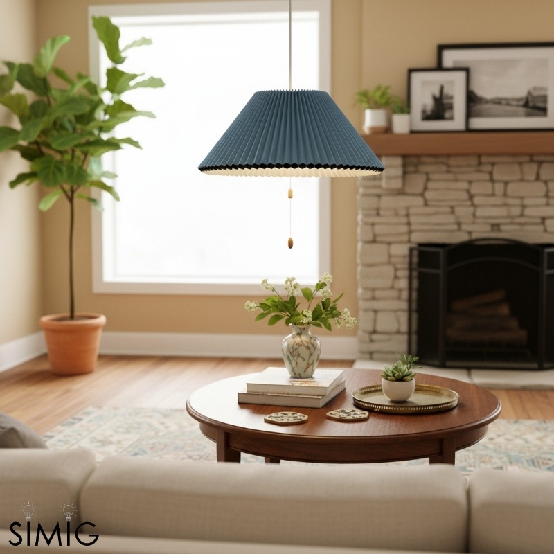 Méduse Pendant Light - Light Blue Papery Design for Modern Interiors