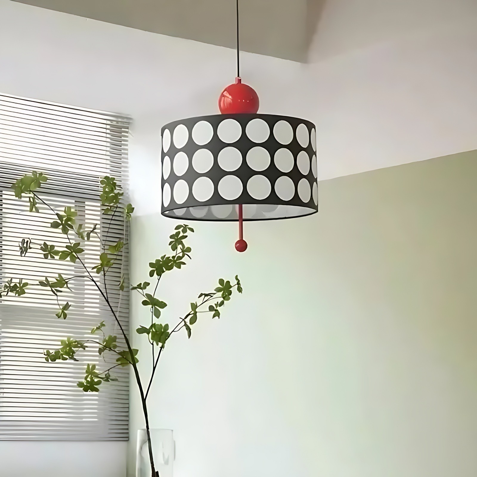 Polka Dot Lattice Pendant Lamp - French Vintage Light for Dining M165