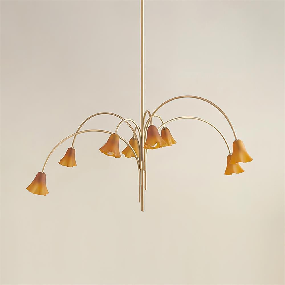 Bellina Lily Glass Flower Chandelier - Romantic Lighting for Interior T280