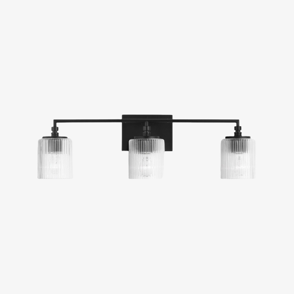 Lirra 3 Light Glass Vanity Lamp - Contemporary Bathroom Wall Lighting T762